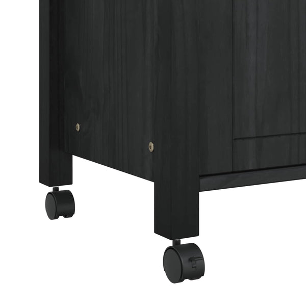 Keittiövaunu MONZA Musta 84 x 40 x 88,5 cm Massiivinen mänty