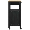 Keittiövaunu MONZA Musta 84 x 40 x 88,5 cm Massiivinen mänty