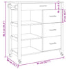 Keittiövaunu MONZA Musta 84 x 40 x 88,5 cm Massiivinen mänty
