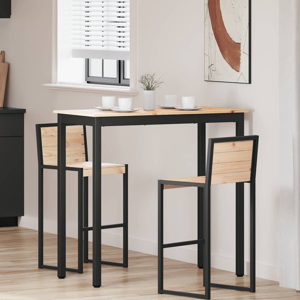 Baaripöytä 110 x 55 x 105 cm Massiivinen mänty Luonnollinen