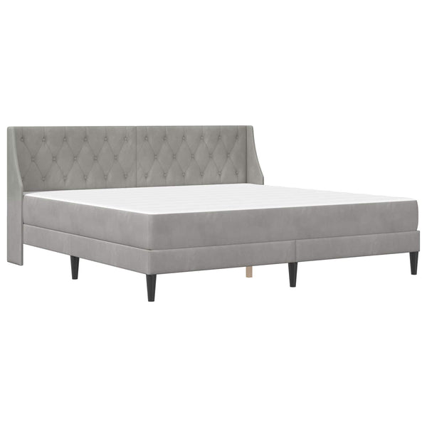 Sängynrunko patjalla Vaaleanharmaa 6FT Super King Size Sametti