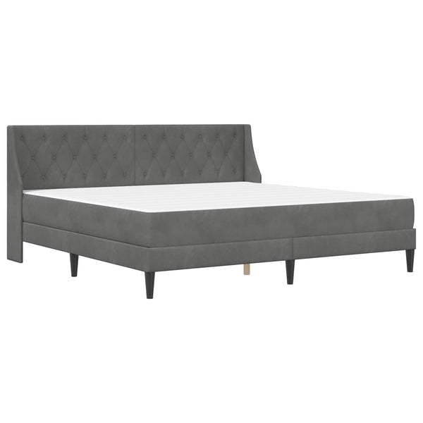 Sängynrunko patjalla Tumma harmaa 6FT Super King Size Sametti