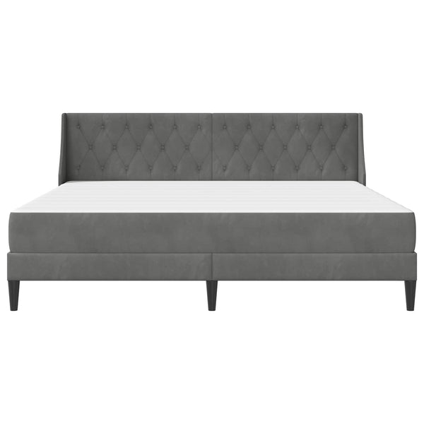 Sängynrunko patjalla Tumma harmaa 6FT Super King Size Sametti