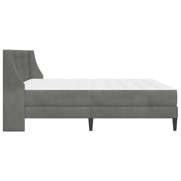 Sängynrunko patjalla Tumma harmaa 6FT Super King Size Sametti