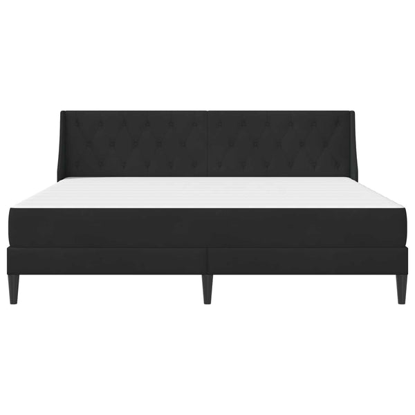 Sängynrunko patjalla päätyllä Musta 6FT Super King Size Sametti