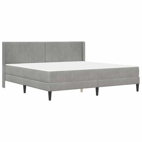 Sängynrunko patjalla Vaaleanharmaa 6FT Super King Size Sametti