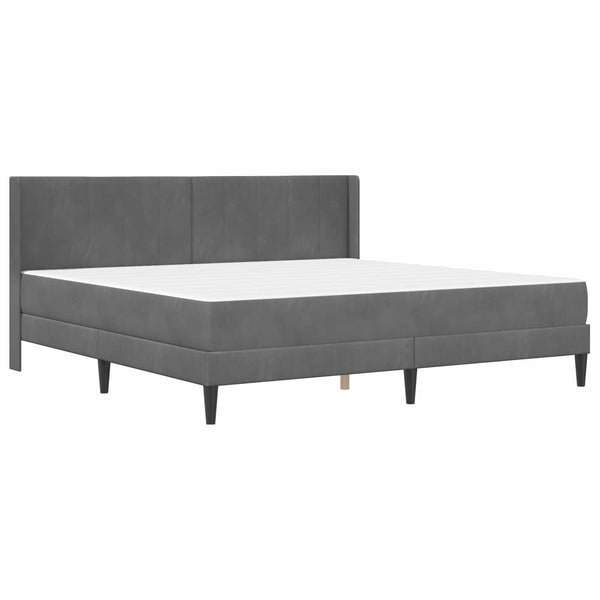 Sängynrunko patjalla Tumma harmaa 6FT Super King Size Sametti