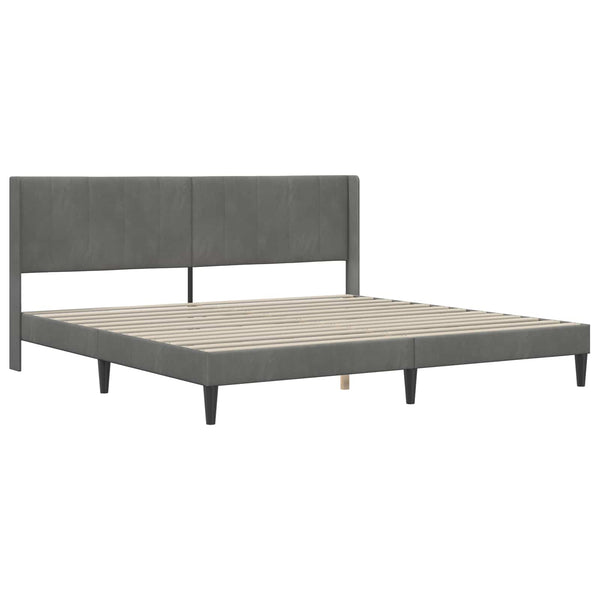 Sängynrunko patjalla Tumma harmaa 6FT Super King Size Sametti
