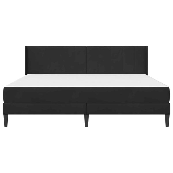 Sängynrunko patjalla päätyllä Musta 6FT Super King Size Sametti