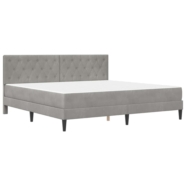 Sängynrunko patjalla Vaaleanharmaa 6FT Super King Size Sametti