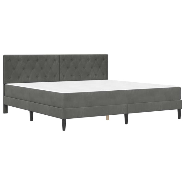 Sängynrunko patjalla Tumma harmaa 6FT Super King Size Sametti
