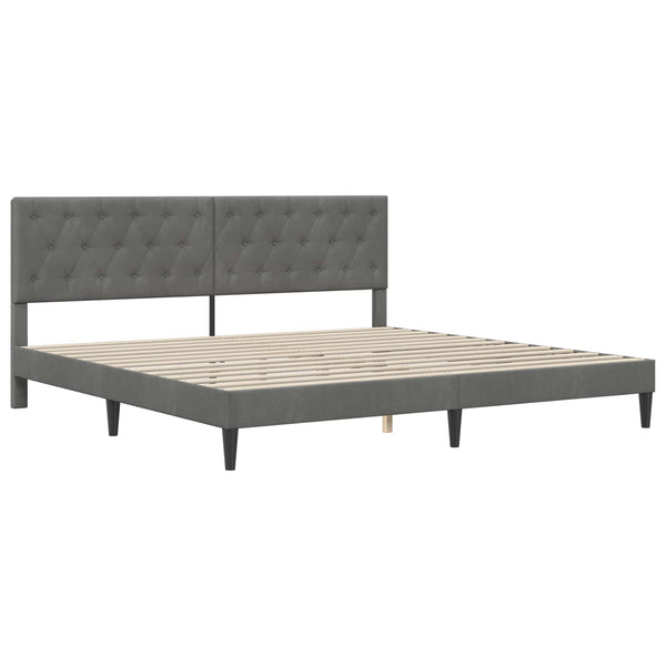 Sängynrunko patjalla Tumma harmaa 6FT Super King Size Sametti