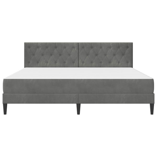 Sängynrunko patjalla Tumma harmaa 6FT Super King Size Sametti
