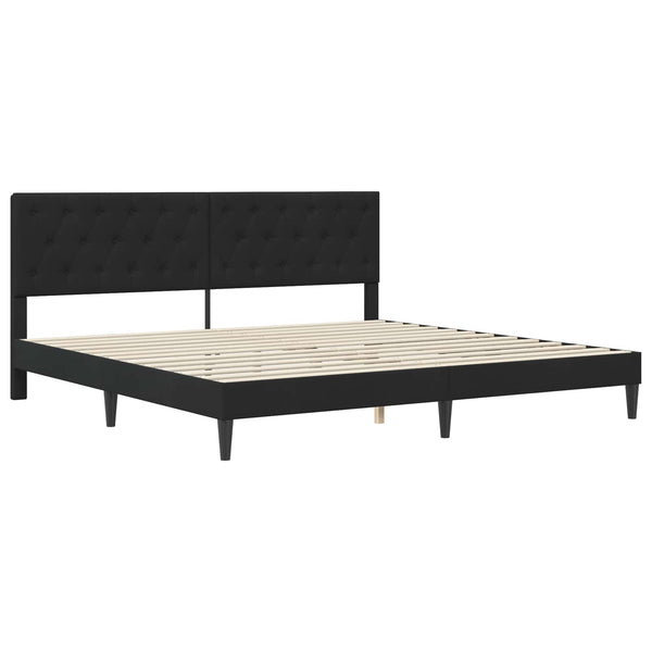 Sängynrunko patjalla päätyllä Musta 6FT Super King Size Sametti