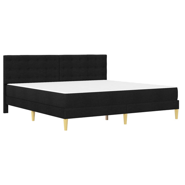 Sängynrunko patjalla päätyllä Musta 6FT Super King Size kangas