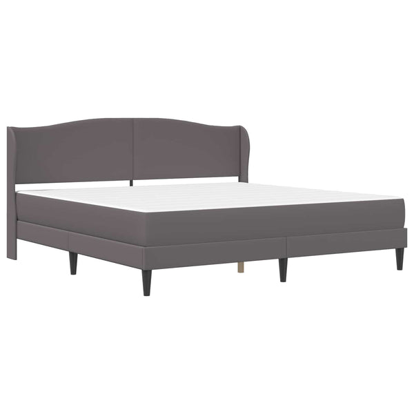 Sängyn runko päätyllä Harmaa 6FT Super King Size Keinonahka