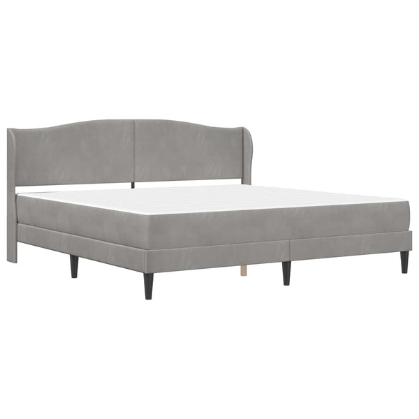 Sängyn runko päätyllä Vaaleanharmaa 6FT Super King Size Sametti
