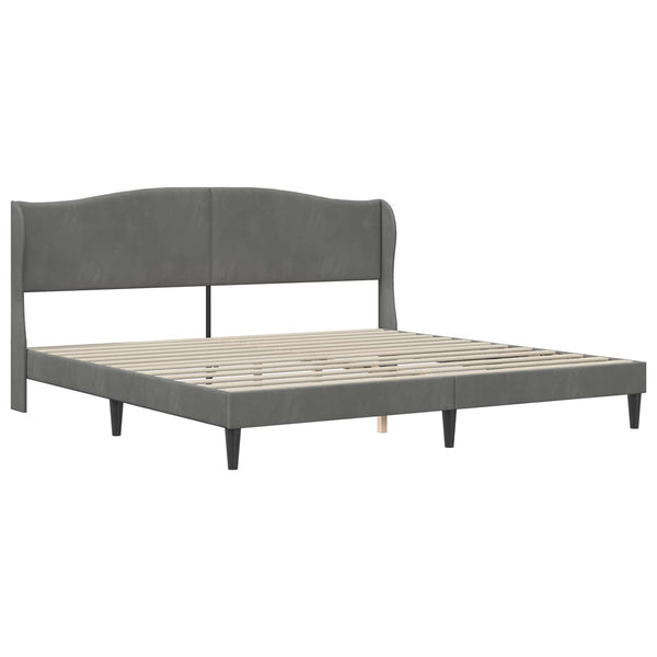 Sängyn runko päätyllä Tummanharmaa 6FT Super King Size Sametti