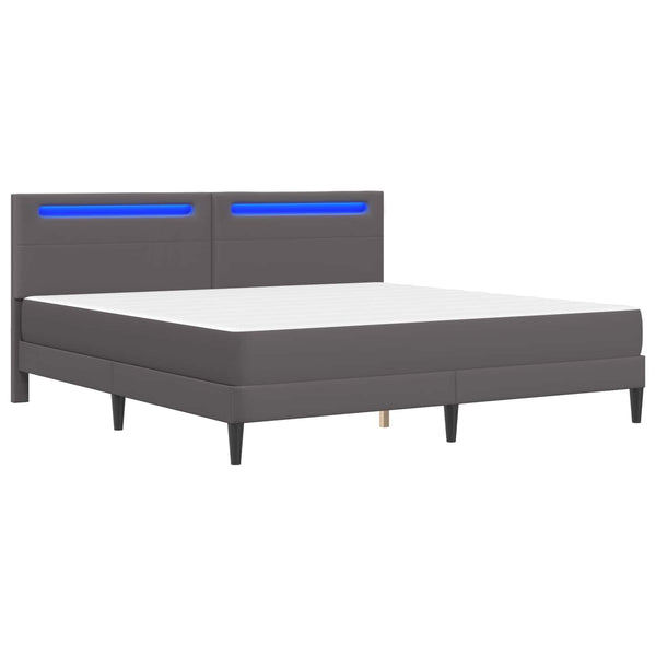 Sängyn runko päätyllä Harmaa 6FT Super King Size Keinonahka