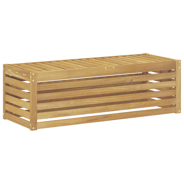 Ulkotuoli-penkki valkoinen 115 x 43 x 37 cm Tiheä akasiapuu