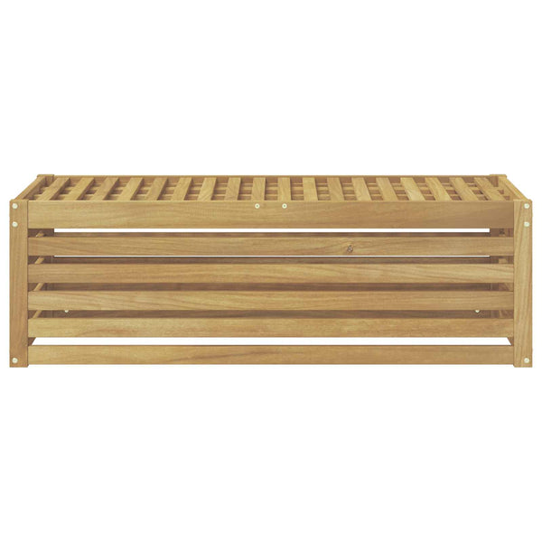 Ulkotuoli-penkki valkoinen 115 x 43 x 37 cm Tiheä akasiapuu