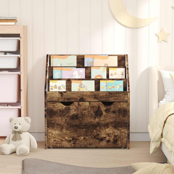Lasten kirjahylly Savupähkinä 60 x 29,5 x 69 cm Tekninen puu