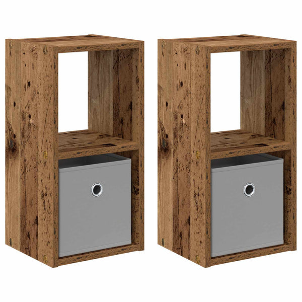 Yöpöytä 2 kpl Vanha puu 25,5 x 22 x 49,5 cm Tekninen puu
