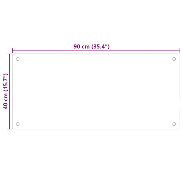 Valkoinen keittiön suojapaneeli 2 kpl 90 x 40 cm karkaistusta lasista