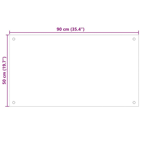 Valkoinen keittiön suojapaneeli 2 kpl 90 x 50 cm karkaistusta lasista