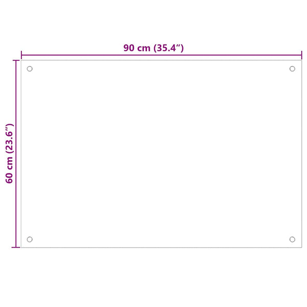 2 kpl keittiön suojapaneeli Valkoinen 90 x 60 cm karkaistu lasi