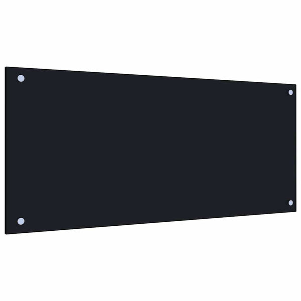 Musta karkaistusta lasista valmistettu keittiön suojapaneeli 2 kpl 90 x 40 cm