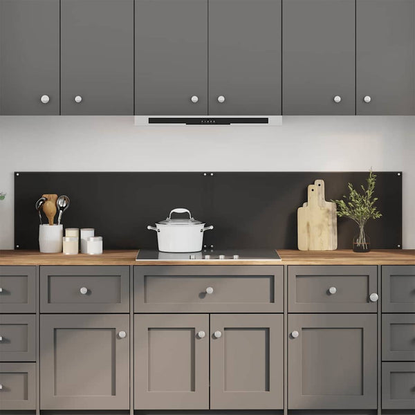 Mustat keittiön suojapaneelit 2 kpl 100 x 40 cm karkaistua lasia