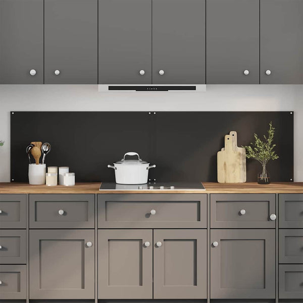 Mustat keittiön suojapaneelit 2 kpl 100 x 50 cm karkaistusta lasista
