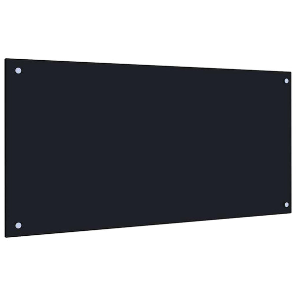 Mustat keittiön suojapaneelit 2 kpl 100 x 50 cm karkaistusta lasista