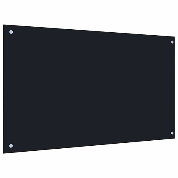 Musta karkaistusta lasista valmistettu keittiön suojapaneeli 2 kpl 100 x 60 cm