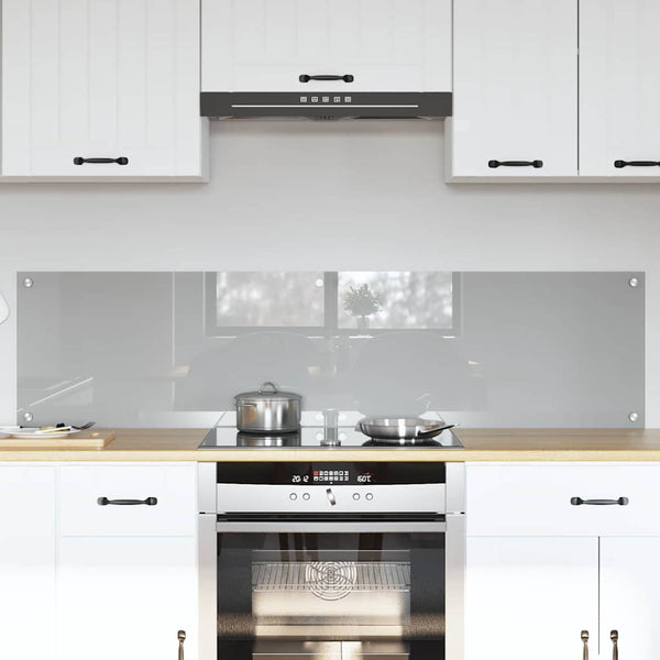 Keittiön välitila 2 pcs Vaaleanharmaa 80 x 40 cm karkaistu lasi