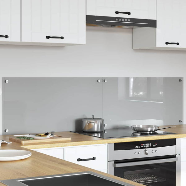 Keittiön välitila 2 pcs Vaaleanharmaa 80 x 40 cm karkaistu lasi