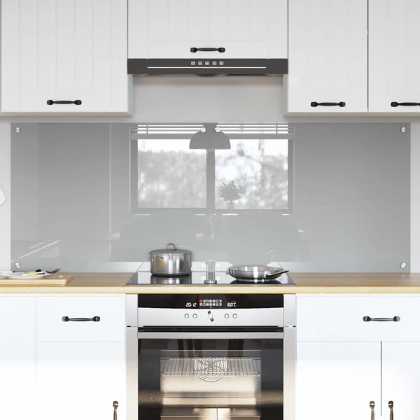 Keittiön välitila 2 pcs Vaaleanharmaa 80 x 60 cm karkaistu lasi