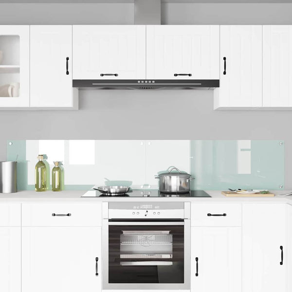Keittiön välitila 2 pcs Valkoinen 110 x 40 cm karkaistu lasi
