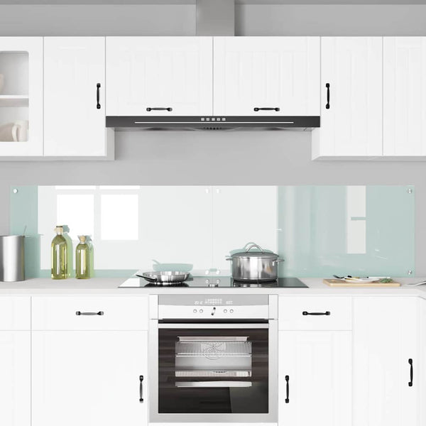Keittiön välitila 2 pcs Valkoinen 110 x 50 cm karkaistu lasi