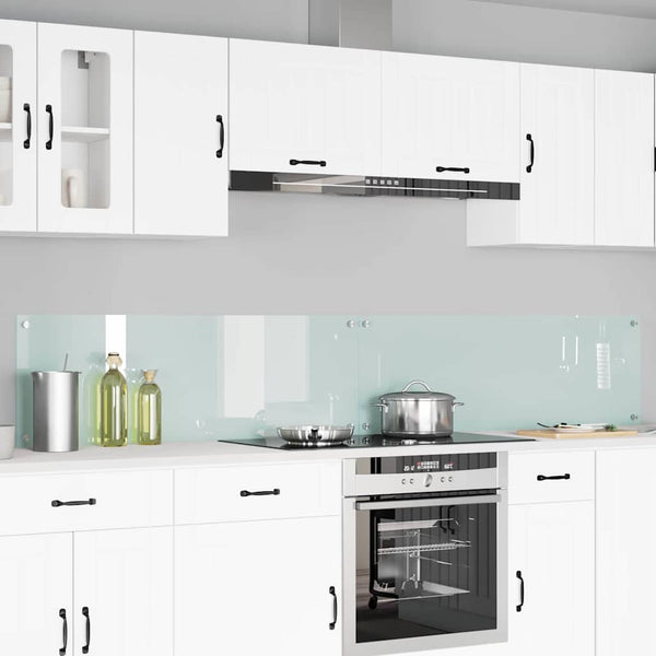 Keittiön välitila 2 pcs Valkoinen 120 x 40 cm karkaistu lasi