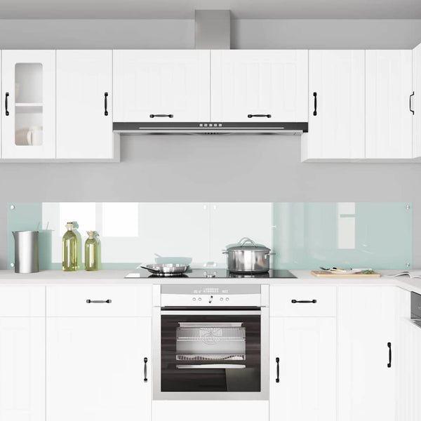 Keittiön välitila 2 pcs Valkoinen 120 x 40 cm karkaistu lasi