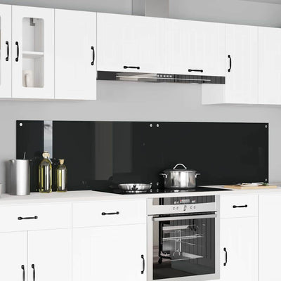 Musta keittiön suojapaneeli Simioara 110x50cm (2 pcs karkaistu lasi)