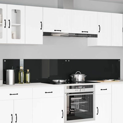 Musta keittiön suojapaneeli Zuzsanna 120x40cm (2 pcs karkaistu lasi)