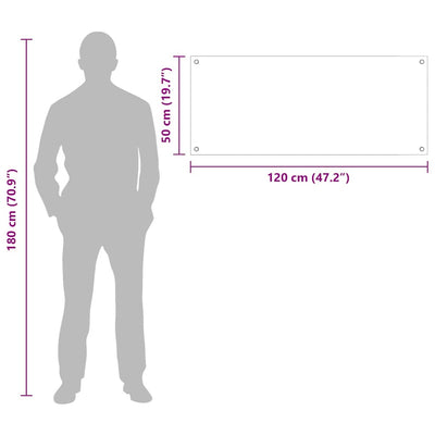 Musta keittiön suojapaneeli Peciowsky 120x50cm (2 pcs karkaistu lasi)