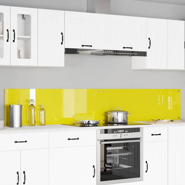 Keittiön välitila 2 pcs Keltainen 120 x 40 cm karkaistu lasi