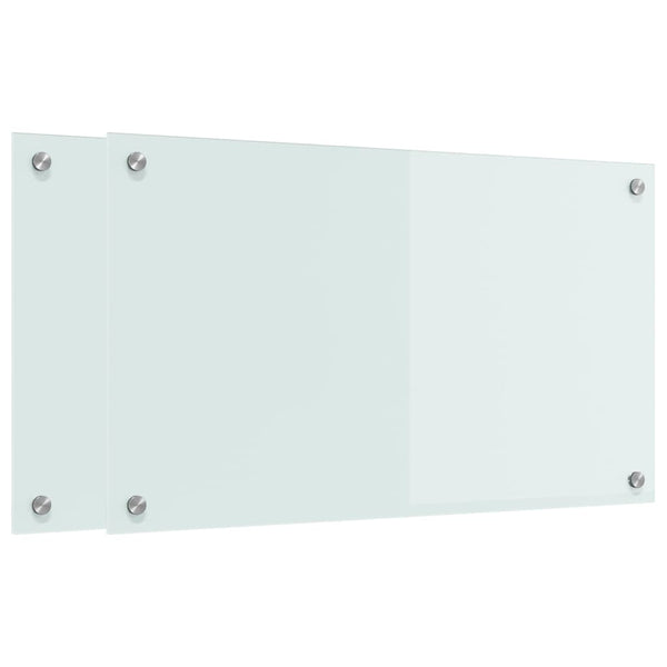 Keittiön suojapaneeli 2 pcs Valkoinen 70 x 40 cm karkaistu lasi