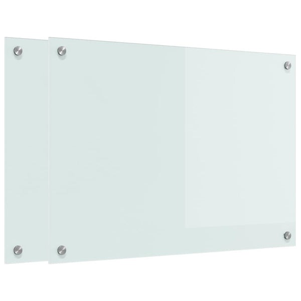Keittiön suojapaneeli 2 pcs Valkoinen 70 x 50 cm karkaistu lasi