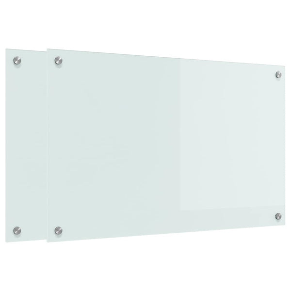 Keittiön suojapaneeli 2 pcs Valkoinen 80 x 50 cm karkaistu lasi