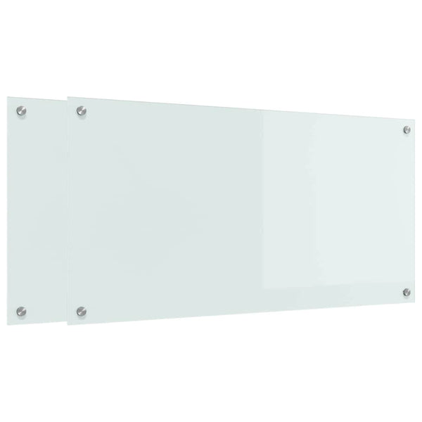 Keittiön suojapaneeli 2 kpl Valkoinen 100 cm x 50 cm